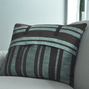 Striped Blue & Brown Pillow Cover 16" x 20"